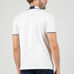 Jose Short Sleeve Polo Shirt // White + Navy (XL)