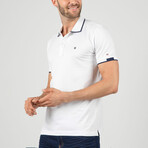 Jose Short Sleeve Polo Shirt // White + Navy (S)