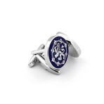 The Scottish Lion Cufflinks // Blue + Silver