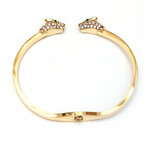 Jean Claude // Women Stainless Steel Gold Plated Panther Head Bangle // Gold + CZ Stone | length7.5-8 "  Width: 8.99mm