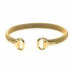 Jean Claude // Women Stainless Steel Cable Bangle // Gold | length7.5-8 "  Width: 8.99mm