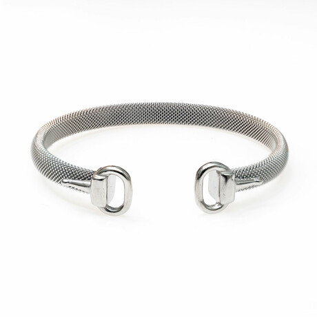 Jean Claude // Women Stainless Steel Cable Bangle // Silver | length7.5-8 "  Width: 8.99mm