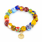 Dell Arte // krobo round  glass beads // stretchable// multicolor