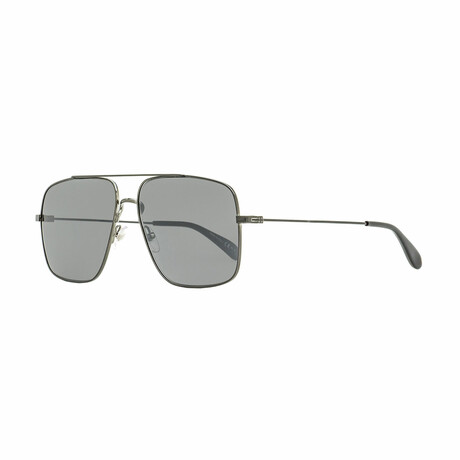 Givenchy // Men's Classic Navigator Sunglasses // Ruthenium + Gray