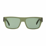 Dior Homme // Men's Fraction 4 Rectangular Sunglasses // Transparent Green + Tinted Green