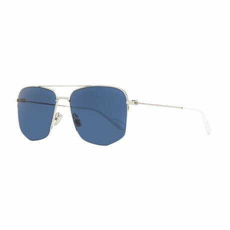 Dior Homme // Men's Dior 180 Squared Aviator Sunglasses // Palladium + Blue