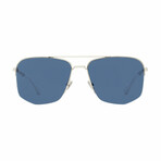 Dior Homme // Men's Dior 180 Squared Aviator Sunglasses // Palladium + Blue