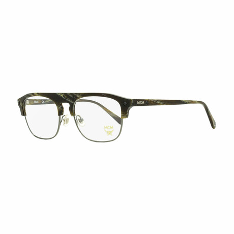 MCM // Men's Rectangle Clubmaster Optical Frames // Khaki Horn, Gunmetal