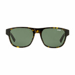 Dior Homme // Men's Flag 2 Classic Rectangular Sunglasses // Havana Black + Green