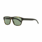 Dior Homme // Men's Flag 2 Classic Rectangular Sunglasses // Havana Black + Green