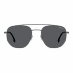 Carrera // Unisex Steel Pilot Sunglasses // Dark Ruthenium + Black + Gray Blue