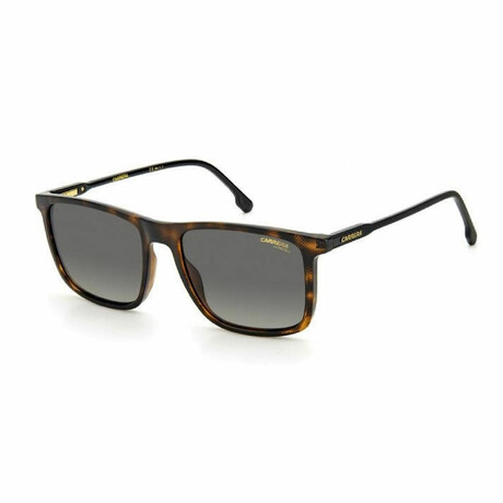 Carrera // Unisex Plastic Rectangular Polarized Sunglasses // Havana Gray + Gray