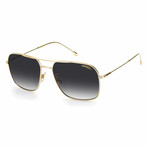 Carrera // Men's Metal Titanium Square Pilot Sunglasses // Gold Gray + Dark Gray Shaded