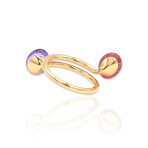 Superoro // 18K Rose Gold Amethyst + Tourmaline Ring // Ring Size: 6.5 // New