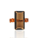 Superoro // 18K Rose Gold Smoky Quartz Ring // Ring Size: 6.5 // Pre-Owned