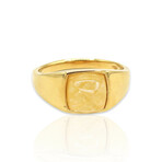 Superoro // 18K Yellow Gold Quartz Ring // Ring Size: 7 // Pre-Owned
