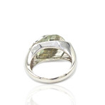 Superoro // 18K White Gold Diamond + Prasiolite Ring // Ring Size: 6.75 // New