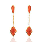 Kabana 14K Yellow Gold + Orange Stone Earrings // Pre-Owned