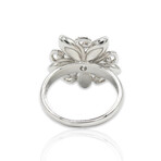 Kabana // 14K White Gold Diamond + White Mother of Pearl Ring // Ring Size: 7.5 // Pre-Owned