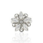 Kabana // 14K White Gold Diamond + White Mother of Pearl Ring // Ring Size: 7.5 // Pre-Owned