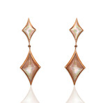 Kabana // 14K Rose Gold + Pink Mother of Pearl Drop Earrings // Pre-Owned