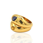 Chaumet // 18K Yellow Gold Blue + Yellow Sapphire Ring // Ring Size: 5.25 // Pre-Owned
