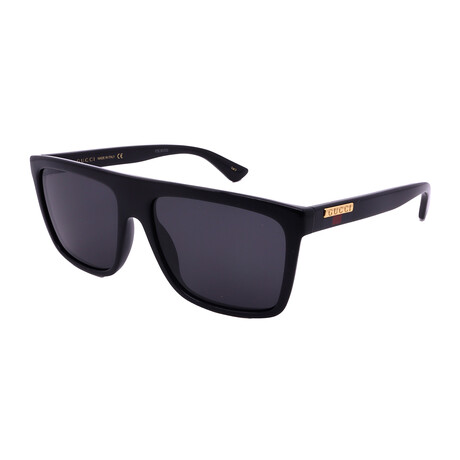 Men's GG0748S-001 Square Sunglasses // Black + Gray