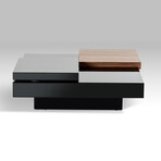 Angeline // Modern Walnut and Black Coffee Table