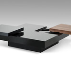 Angeline // Modern Walnut and Black Coffee Table