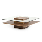 Claire // Modern Walnut and Glass Coffee Table