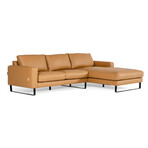 Shimmer // Italian Modern Cognac Right Facing Sectional Sofa