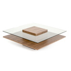 Claire // Modern Walnut and Glass Coffee Table