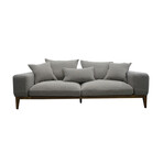 Cora // Modern Gray Linen Loveseat