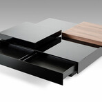 Angeline // Modern Walnut and Black Coffee Table