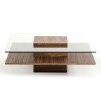 Claire // Modern Walnut and Glass Coffee Table