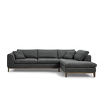 Hickey // Modern Dark Gray Fabric Right Facing Sectional Sofa