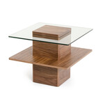 Claire // Modern Walnut and Glass End Table