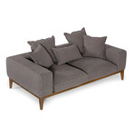 Cora // Modern Gray Linen Loveseat