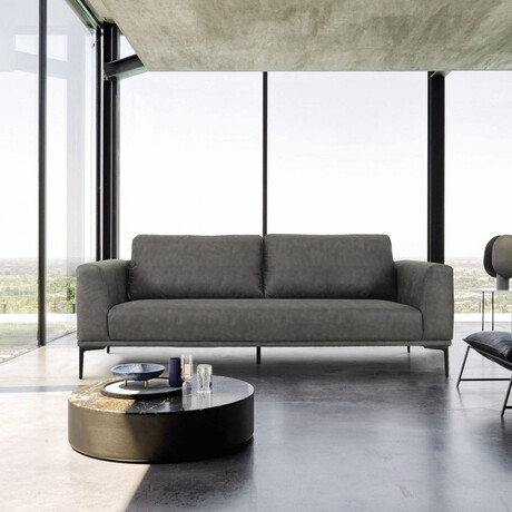 Jade // Modern Dark Gray Fabric Sofa