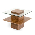 Claire // Modern Walnut and Glass End Table