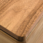 Claire // Modern Walnut and Glass End Table