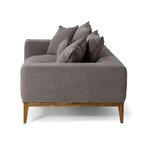 Cora // Modern Gray Linen Loveseat