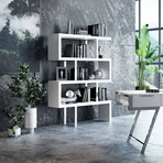 Solve // Modern White High Gloss Bookcase