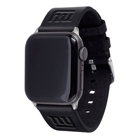 New York Giants Leather Apple Watch Band // Black (38/40/41mm + Long Band)