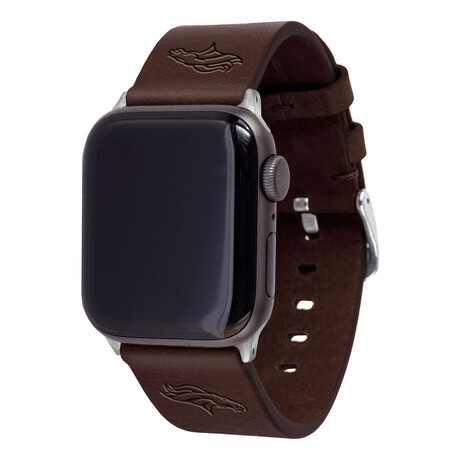 Denver Broncos Leather Apple Watch Band // Brown (38/40/41mm + Long Band)