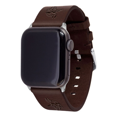 Minnesota Vikings Leather Apple Watch Band // Brown (38/40/41mm + Long Band)