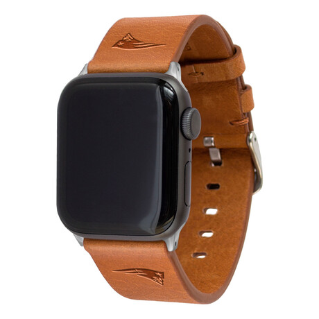 New England Patriots Leather Apple Watch Band // Tan (38/40/41mm + Long Band)