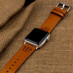 Cincinnati Bengals Leather Apple Watch Band // Tan (38/40/41mm + Long Band)