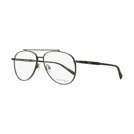 Salvatore Ferragamo // Men's Pilot Aviator Optical Frames // Dark Ruthenium