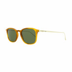 Salvatore Ferragamo // Men's Rectangular Sunglasses // Light Tortoise, Gold + Green